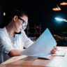 depositphotos 154365706 stock photo businesswoman working late in office